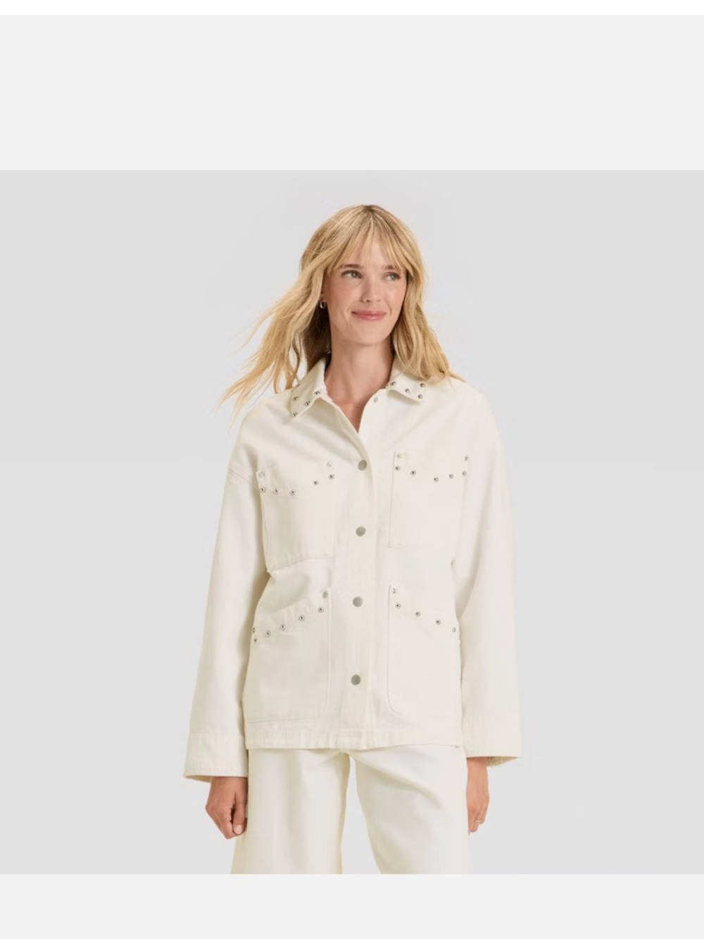Universal Thread Ivory Studded Overshirt Jacket